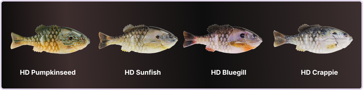 For high visibility, consider these four Berkley Powerbait Gilly color options:   PowerBait Gilly - HD Pumpkinseed PowerBait Gilly - HD Sunfish PowerBait Gilly - HD Crappie PowerBait Gilly - HD Bluegill