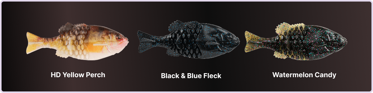 Berkley Powerbait Gilly lure colors tailored for low underwater visibility