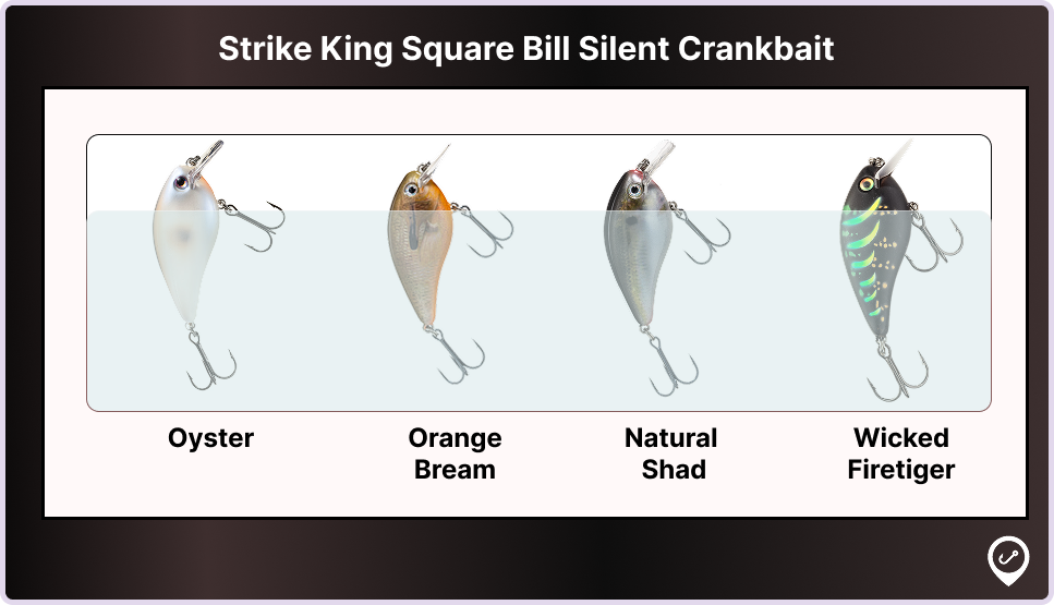 Strike King Square Bill Colors Perfect for Clear Water Visibility