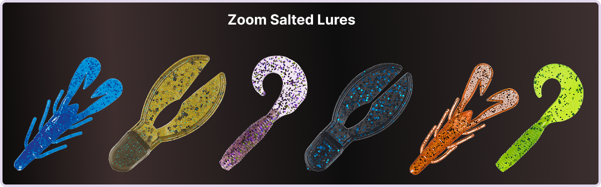 Zoom salted soft plastic lures different styles and colors perfect for ultralight fishing